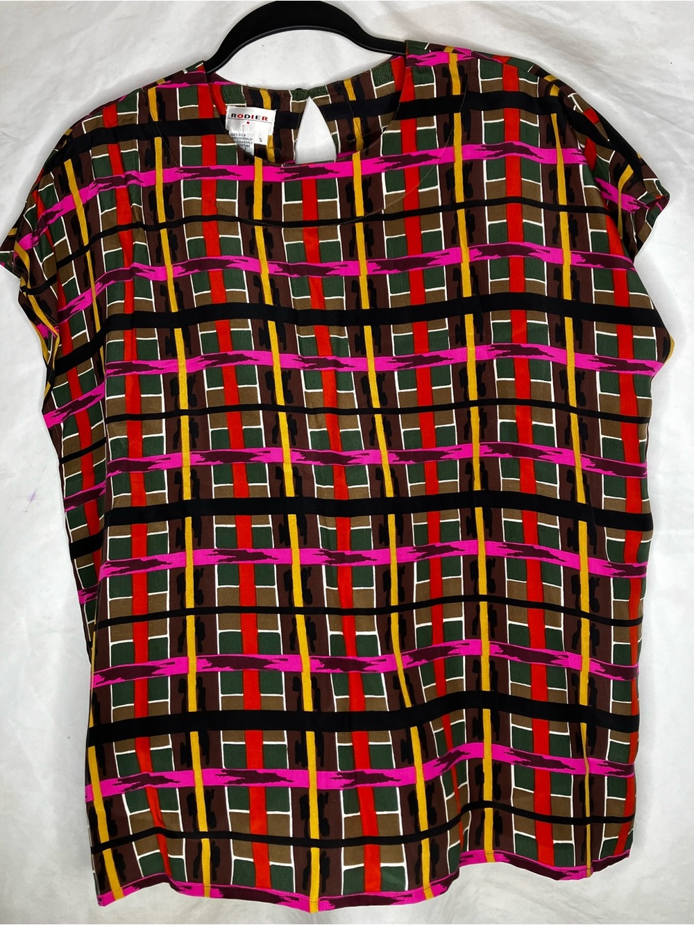 Rodier VTG NWT silk colorblock blouse 5